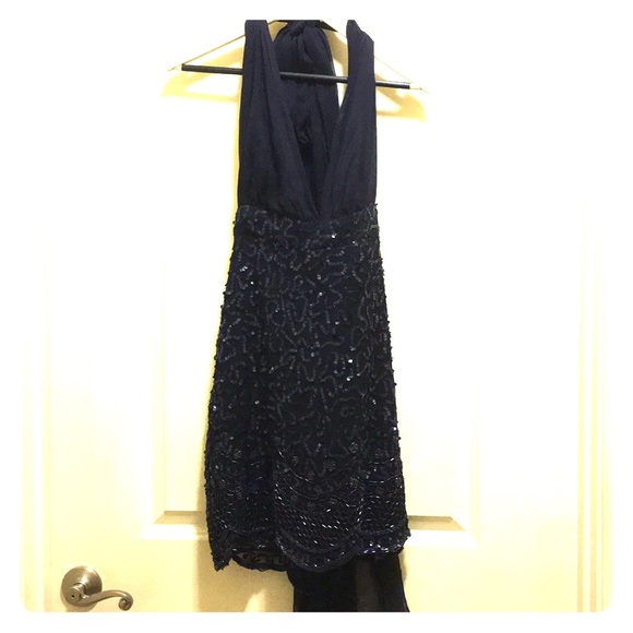 Navy sequin Shareen Again Dress - Picture 2 of 5